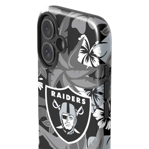 NFL Las Vegas Raiders Tropical Print iPhone 16 Impact Case